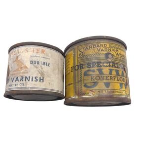 Vintage‎ Kingfisher & Koverflor Varnishes. Full Cans never opened